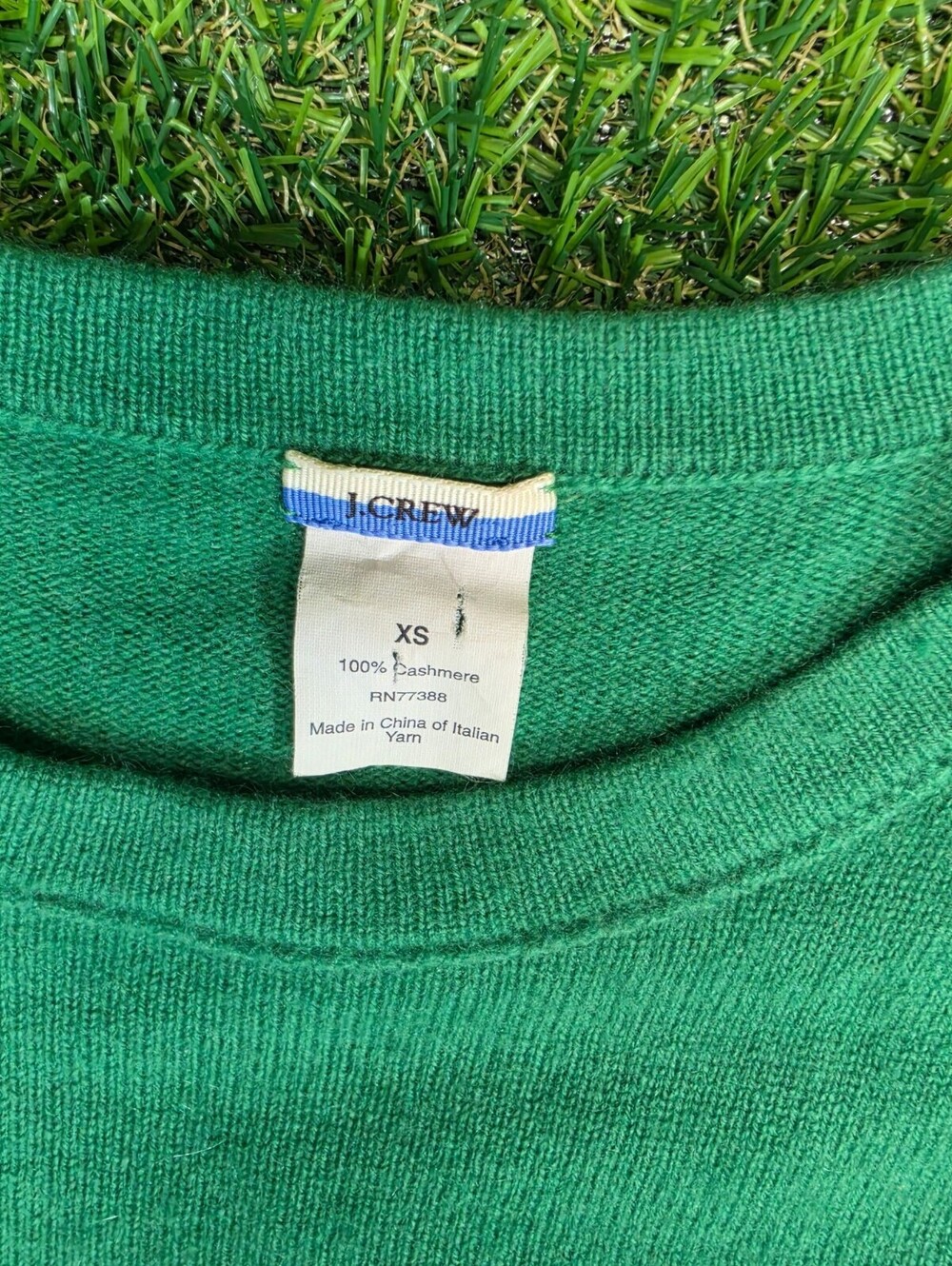 J.Crew Women's XS Green 100% Cashmere Sweater